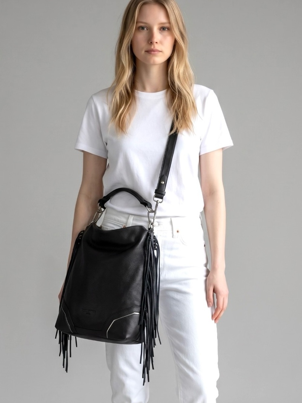 Liebeskind Berlin Fringe Leather Hobo Bag